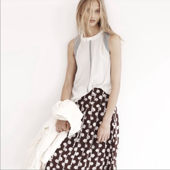 Madewell 100% Silk Incline Top in Rain Dot - Picture 15 of 15